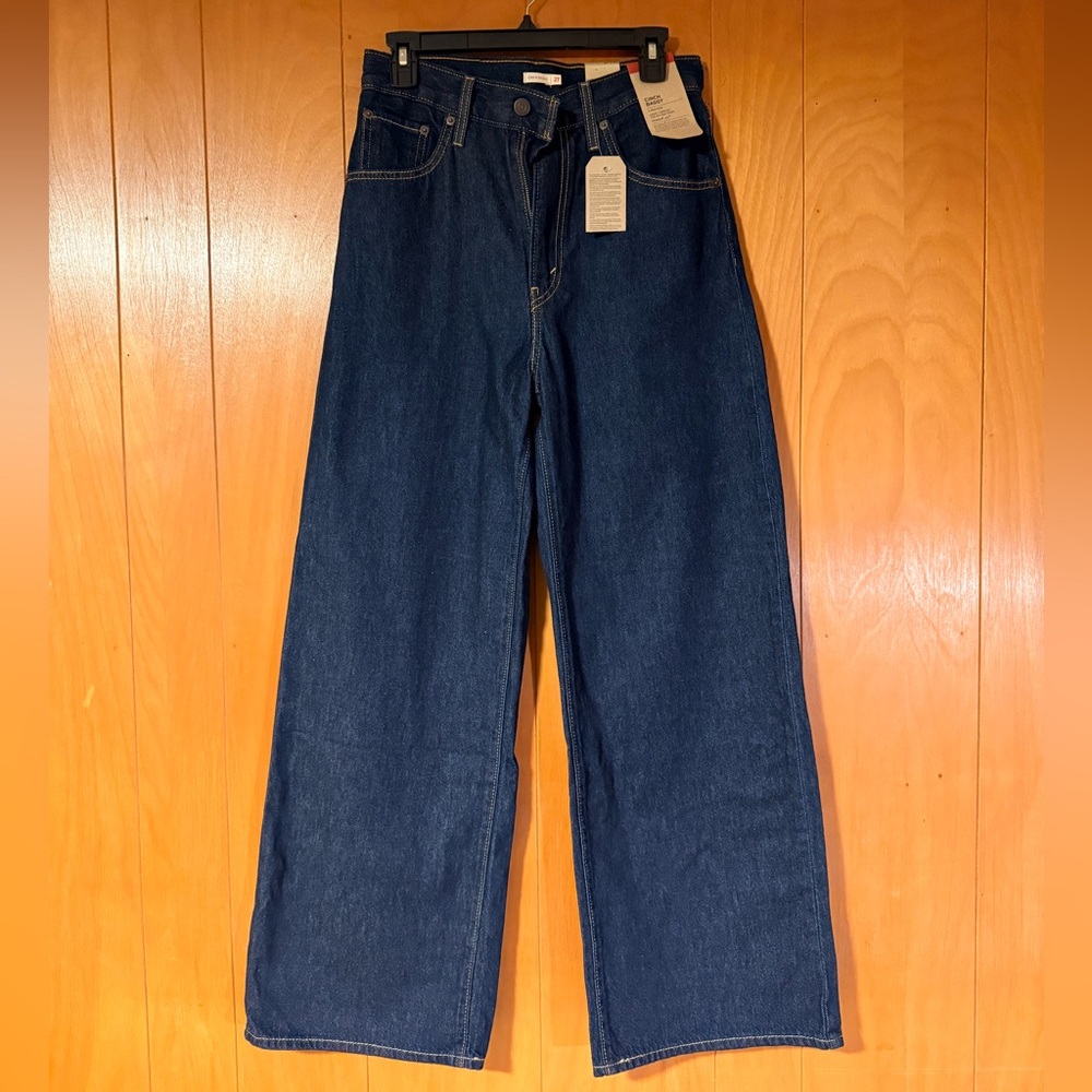 Levi's Cinch Baggy Dark Blue Wide Leg Jeans - Picture 4 of 5